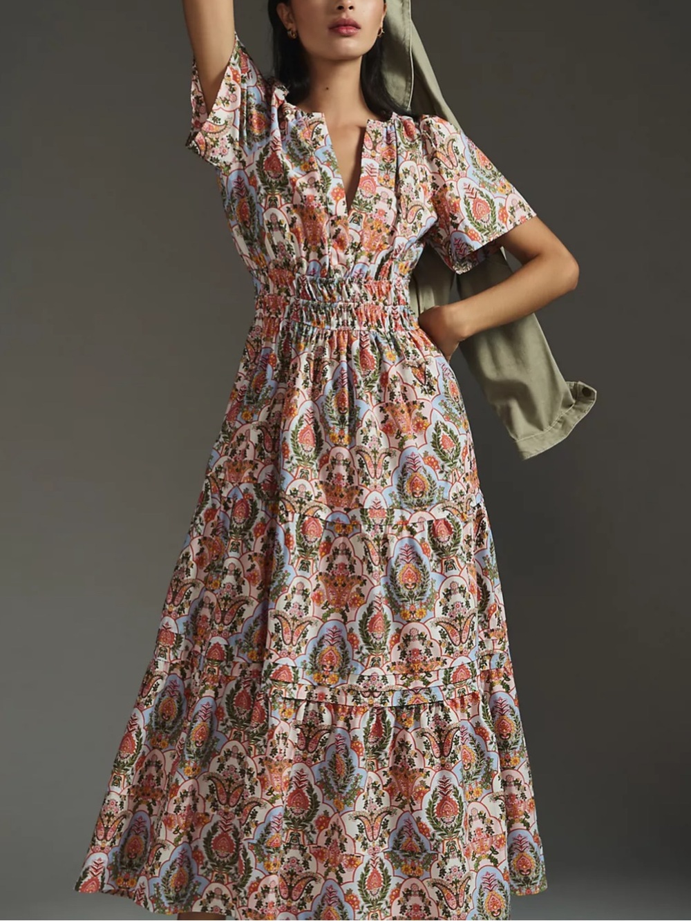 Somerset Maxi Dress in Pink Floral (Anthropologie)